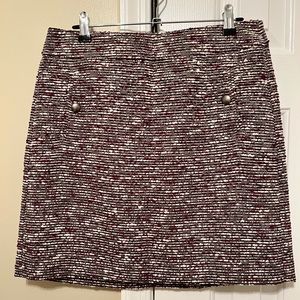 Loft Gray/White/Purple Textured Dress Skirt, Size 4